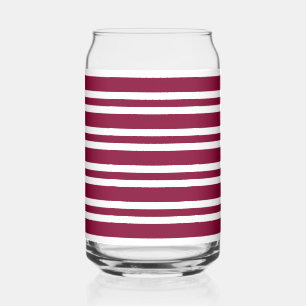 Vaso Con Forma De Lata Patrón continuo de rayas blancas y burdeos