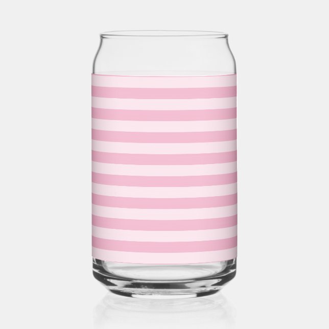 Vaso Con Forma De Lata Patrón continuo de rayas rosadas (Anverso)