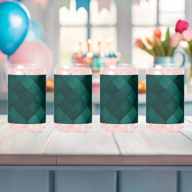 Vaso Con Forma De Lata Patrón de Baldosa Esmeralda – Lujo Moderno (Insitu (Baby Shower))