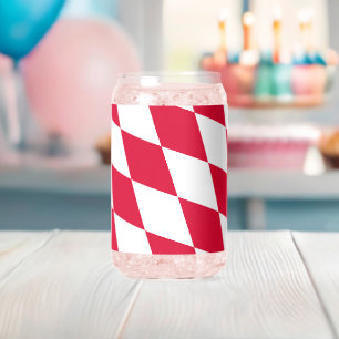 Vaso Con Forma De Lata Patrón de bandera de diamantes de Baviera roja y b
