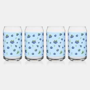 Vaso Con Forma De Lata Patrón de Blueberry