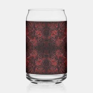 Vaso Con Forma De Lata patrón de brocado victoriano rojo