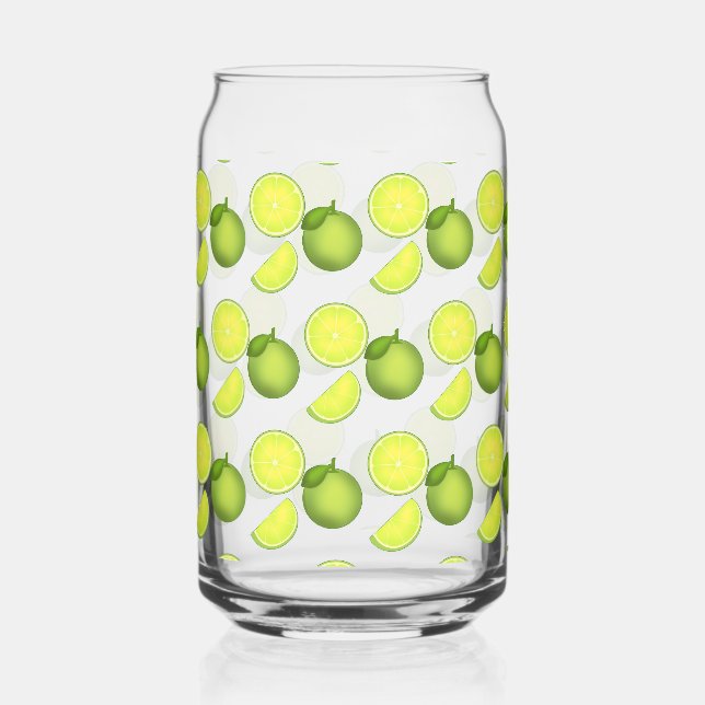 Vaso Con Forma De Lata Patrón de cal verde (Reverso )