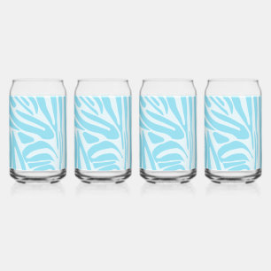 Vaso Con Forma De Lata Patrón de cebra azul