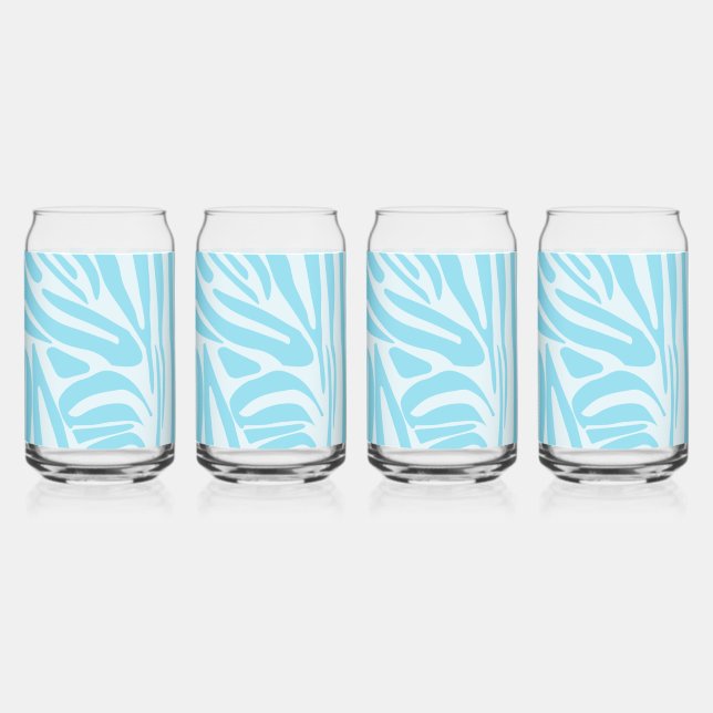 Vaso Con Forma De Lata Patrón de cebra azul (Anverso)