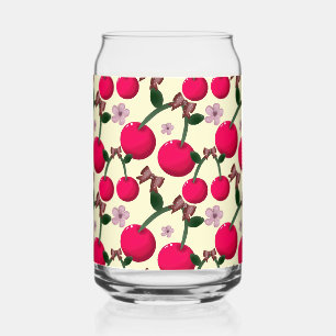 Vaso Con Forma De Lata Patrón de cereza roja lindo 