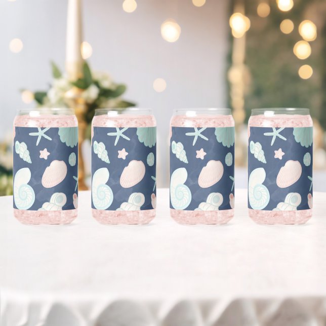 Vaso Con Forma De Lata patrón de conchas marinas (Insitu (Boda))