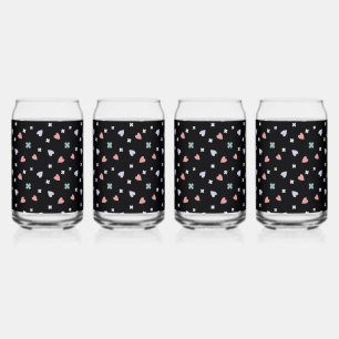 Vaso Con Forma De Lata Patrón de corazones de trébol adorable de amor afo
