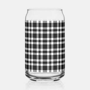 Vaso Con Forma De Lata Patrón de Cuadro Negro Blanco