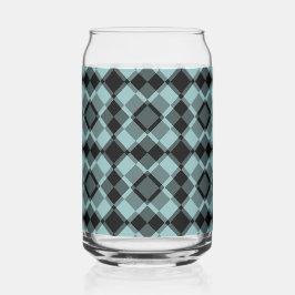 Vaso Con Forma De Lata Patrón de cuadros Argyle azul negro