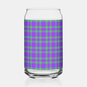 Vaso Con Forma De Lata Patrón de Cuadros Verde Púrpura