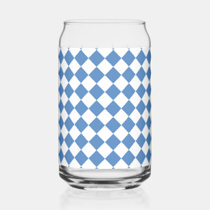 Vaso Con Forma De Lata Patrón de diamante de cuadros azules y blancos