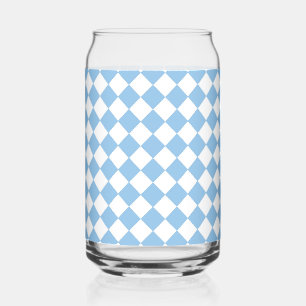 Vaso Con Forma De Lata Patrón de diamante de cuadros azules y blancos