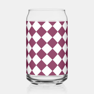 Vaso Con Forma De Lata Patrón de diamante de cuadros blancos de Borgoña