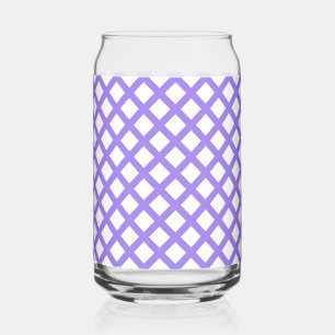 Vaso Con Forma De Lata Patrón de diamante de cuadros blancos y morados