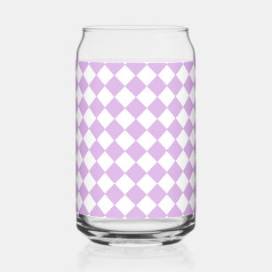 Vaso Con Forma De Lata Patrón de diamante de cuadros blancos y púrpura