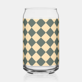 Vaso Con Forma De Lata Patrón de diamante de cuadros verde amarillo