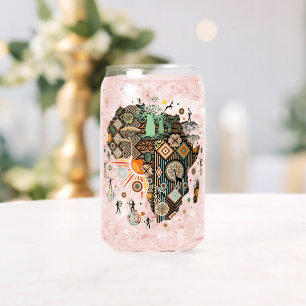 Vaso Con Forma De Lata Patrón de elementos tribales decorativos del mapa