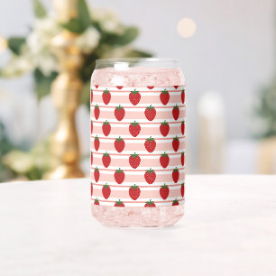 Vaso Con Forma De Lata Patrón de fresas dulces