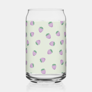 Vaso Con Forma De Lata Patrón de Fresas Moradas
