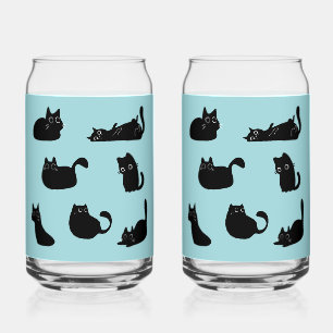Vaso Con Forma De Lata Patrón de Gatos Negros