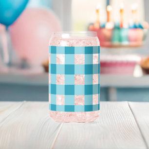 Vaso Con Forma De Lata Patrón de Gingham