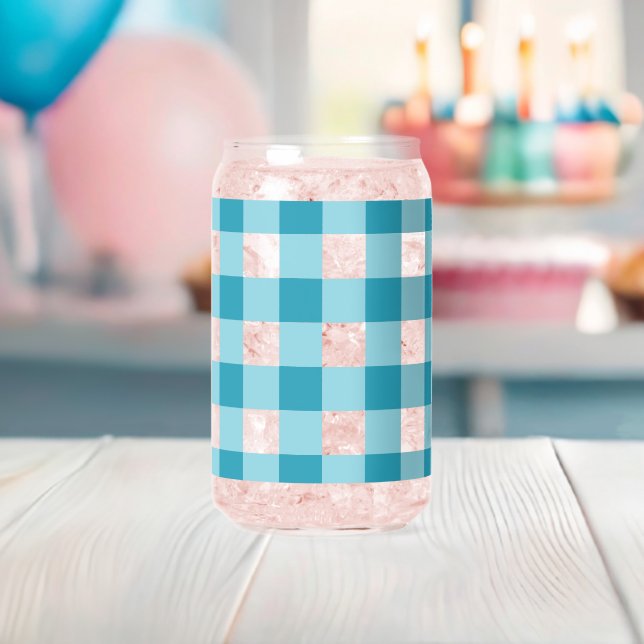 Vaso Con Forma De Lata Patrón de Gingham (Insitu (Baby Shower))