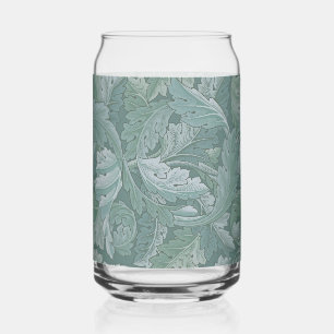 Vaso Con Forma De Lata Patrón de hoja de acanto azul turquesa de William 