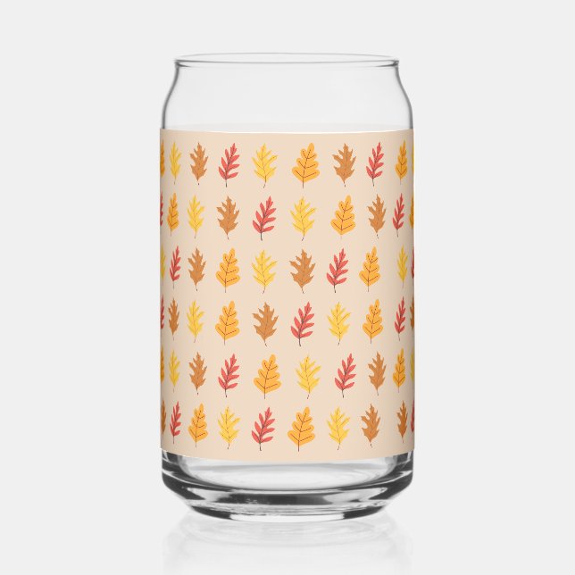 Vaso Con Forma De Lata Patrón de hojas de roble (Anverso)