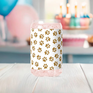 Vaso Con Forma De Lata Patrón de huellas de patas, patas de perro, patas