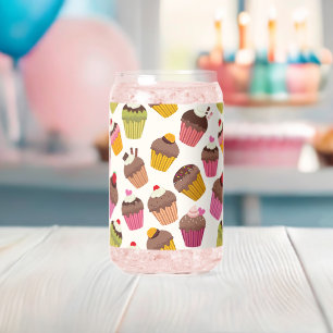 Vaso Con Forma De Lata Patrón de magdalena, patrón de muffin, chocolate,