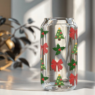 Vaso Con Forma De Lata Patrón de Navidades festivos
