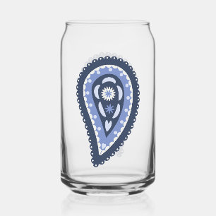 Vaso Con Forma De Lata Patrón de Paisley Azul