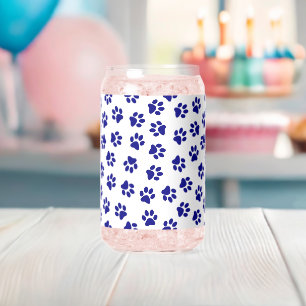 Vaso Con Forma De Lata Patrón De Patas, Patas De Perro, Patas Azules De L