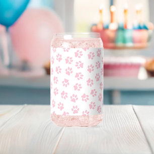 Vaso Con Forma De Lata Patrón De Patas, Patas De Perro, Patas De Bebé Ros