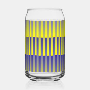 Vaso Con Forma De Lata Patrón de rayas amarillas y moradas