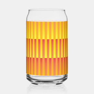 Vaso Con Forma De Lata Patrón de rayas amarillo naranja