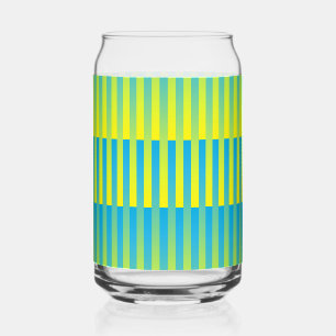 Vaso Con Forma De Lata Patrón de rayas azul amarillo verde