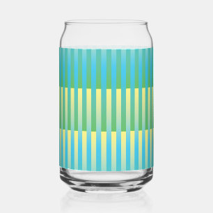 Vaso Con Forma De Lata Patrón de rayas azul amarillo verde