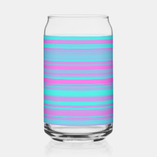 Vaso Con Forma De Lata Patrón de rayas azules púrpura rosado