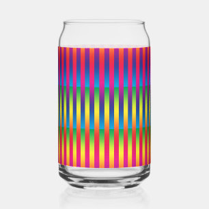Vaso Con Forma De Lata Patrón de rayas coloridas
