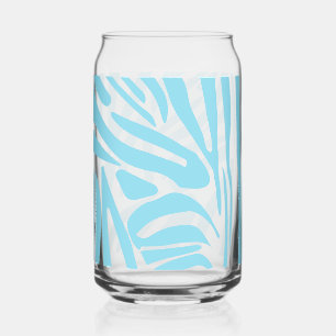 Vaso Con Forma De Lata Patrón de rayas de cebra azul