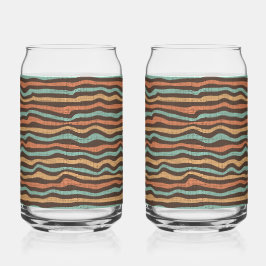 Vaso Con Forma De Lata Patrón de rayas retro