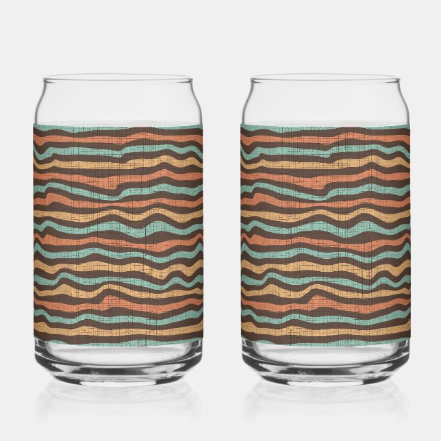 Vaso Con Forma De Lata Patrón de rayas retro (Anverso)