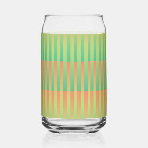 Vaso Con Forma De Lata Patrón de rayas verde naranja