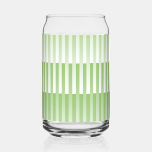 Vaso Con Forma De Lata Patrón de rayas verdes y blancas