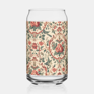 Vaso Con Forma De Lata Patrón de rosa y pájaro vintage Arte Nouveau román