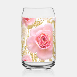 Vaso Con Forma De Lata patrón de rosas