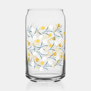 Vaso Con Forma De Lata Patrón elegante de flor tulipán