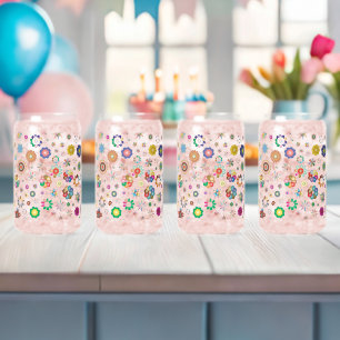Vaso Con Forma De Lata Patrón floral